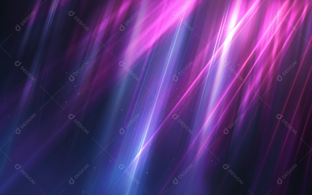 Feixes azuis e violetas de luz laser brilhante brilhando