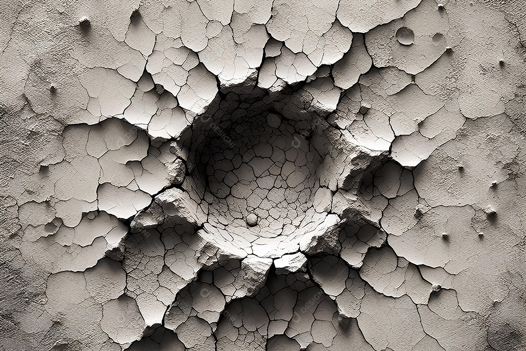 Buraco na parede de cimento