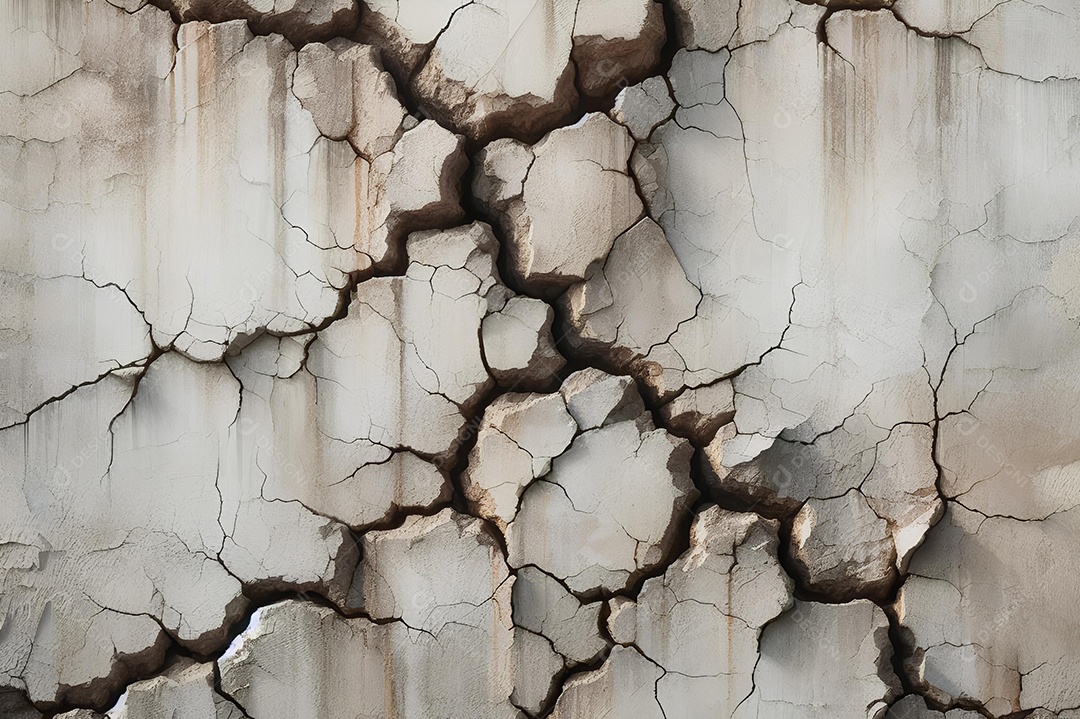Rachaduras no fundo da superfície da textura da parede de cimento