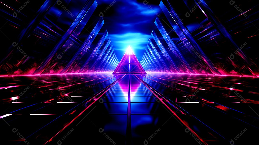 Fundo abstrato com luzes de neon uma composição tecnológica colorida