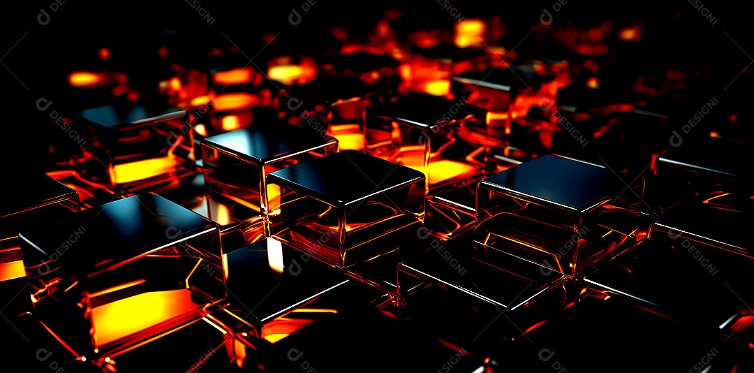 Fundo abstrato com estrutura de hexágonos uma composição tecnológica colorida