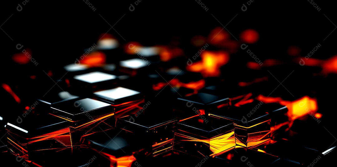 Fundo abstrato com estrutura de hexágonos uma composição tecnológica colorida