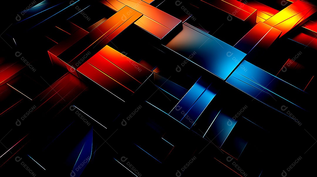 Fundo abstrato com estrutura de cubos uma composição tecnológica colorida