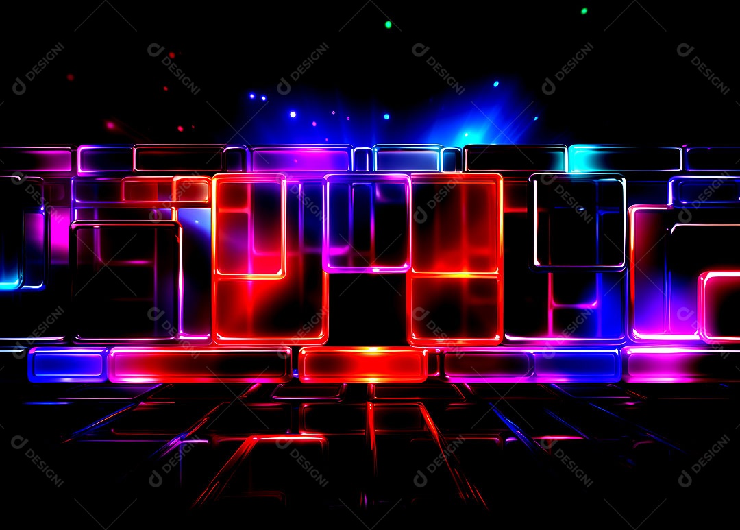 Fundo abstrato com estrutura de cubos uma composição tecnológica colorida