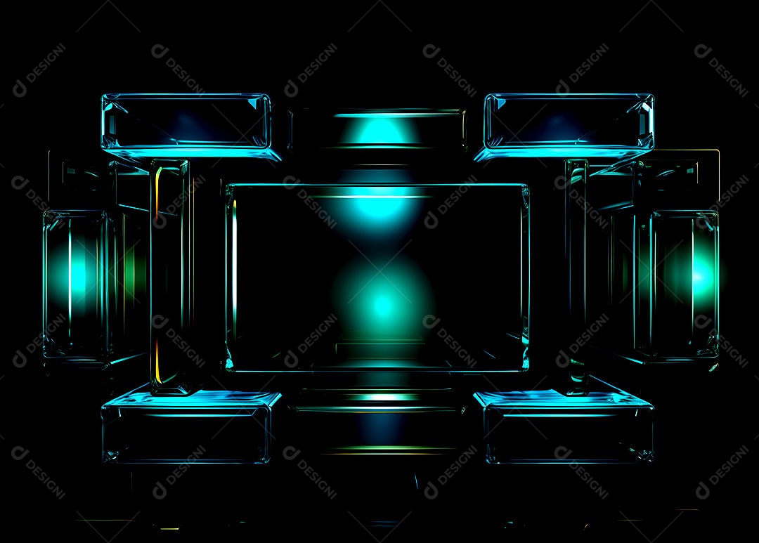 Design neon em formas neon no estilo minimalista