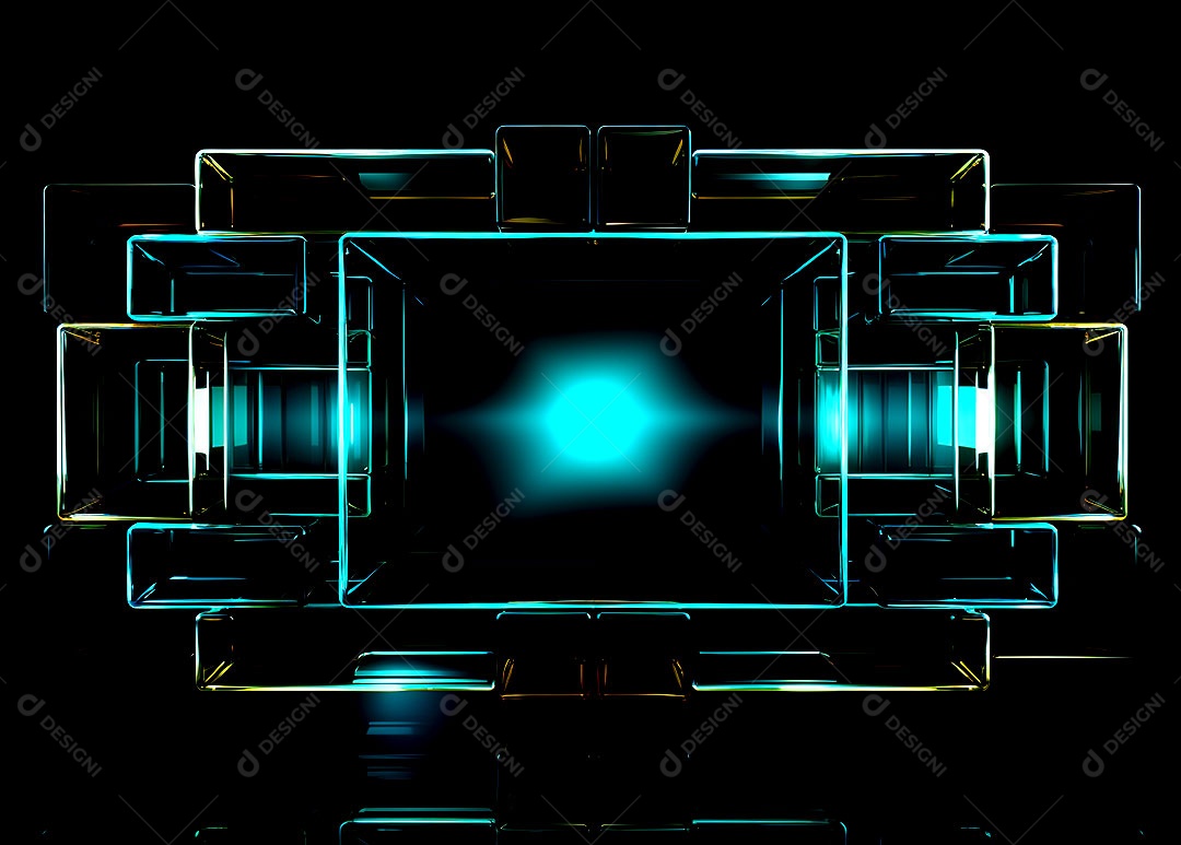 Design neon em formas neon no estilo minimalista