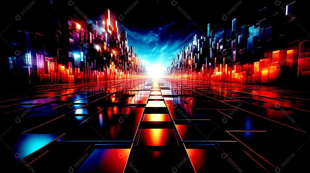 Design neon em formas neon no estilo minimalista