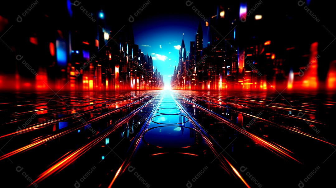 Design neon em formas neon no estilo minimalista