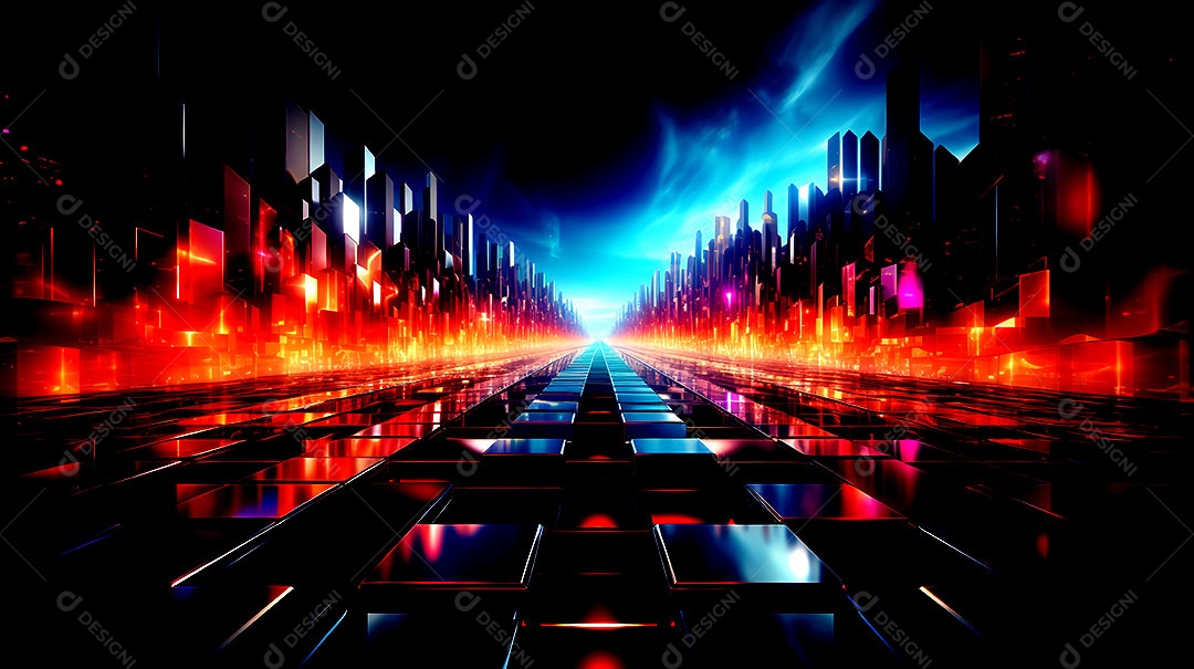 Design neon em formas neon no estilo minimalista