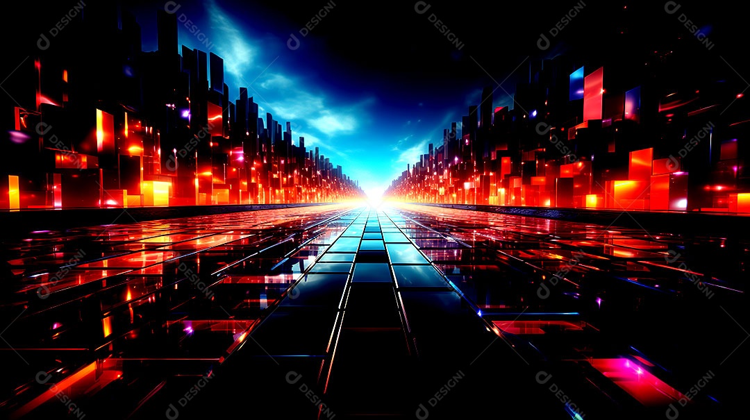 Design neon em formas neon no estilo minimalista