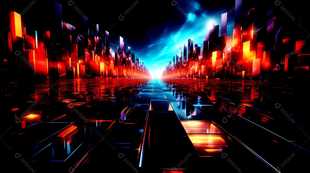 Design neon em formas neon no estilo minimalista