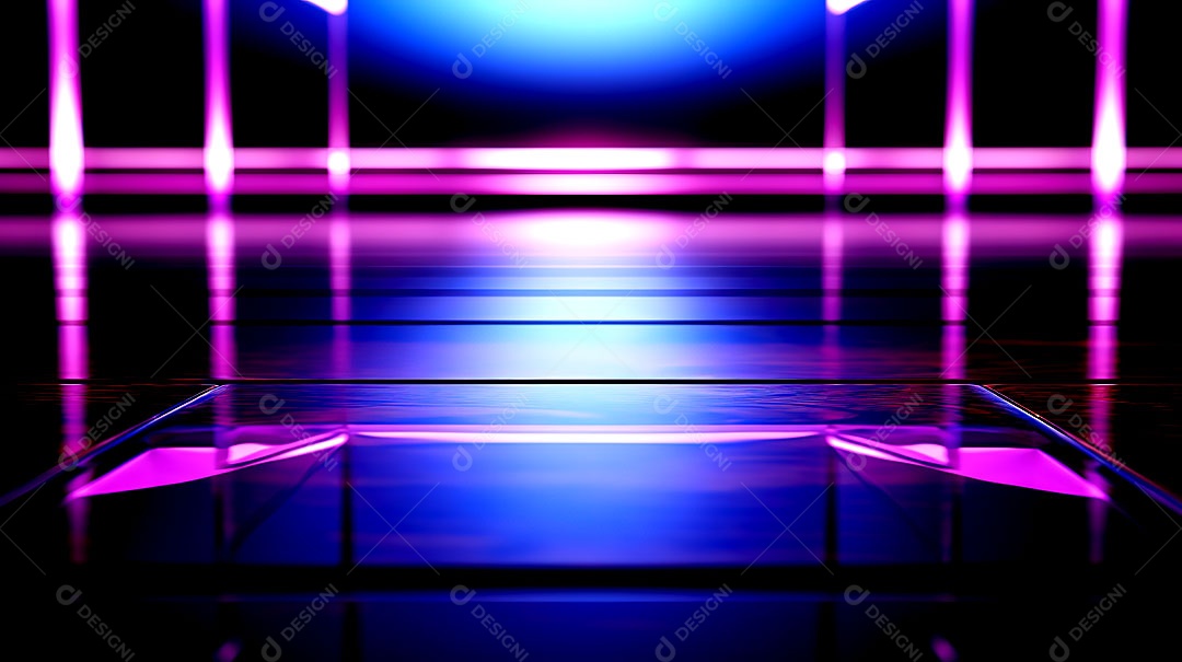 Fundo simples com luzes de tecnologia mínimas fundos de luzes de neon