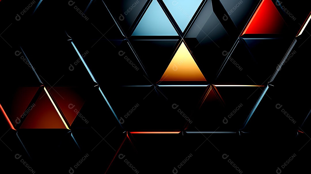 Fundo de parede semibrilhante com azulejos triangulares