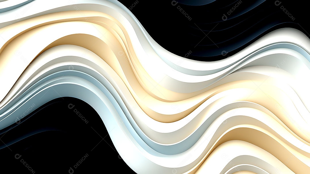 Design de fundo com formas onduladas 3D pretas abstratas