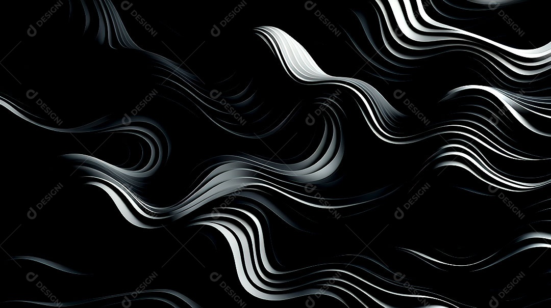 Design de fundo com formas onduladas 3D pretas abstratas