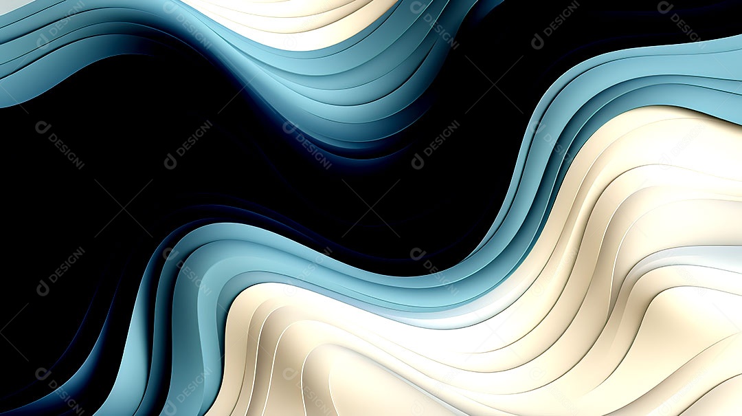 Design de fundo com formas onduladas 3D abstratas