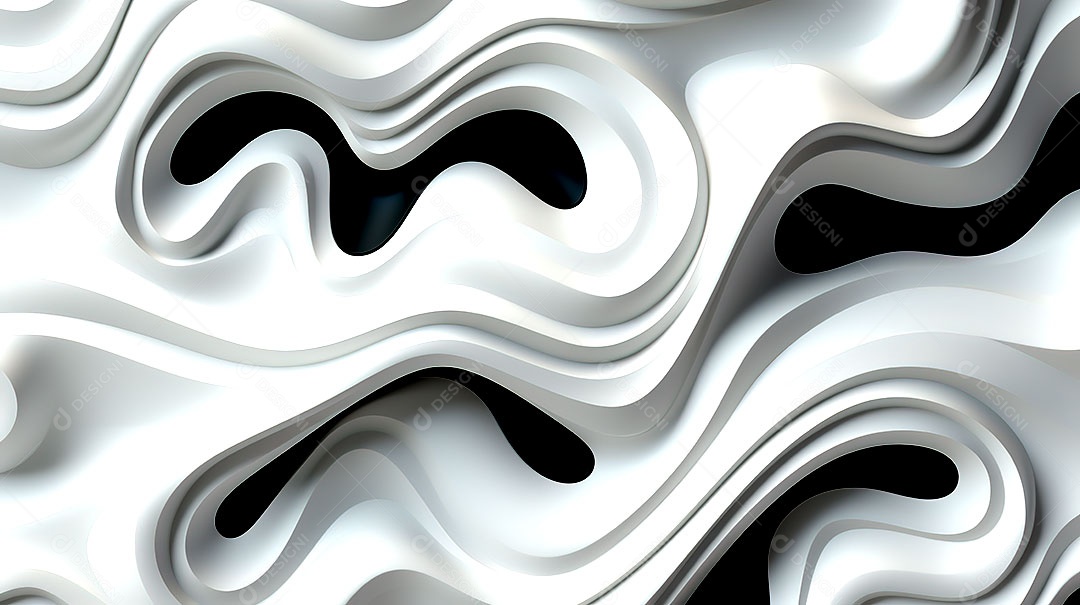 Design de fundo com formas onduladas 3D  abstratas