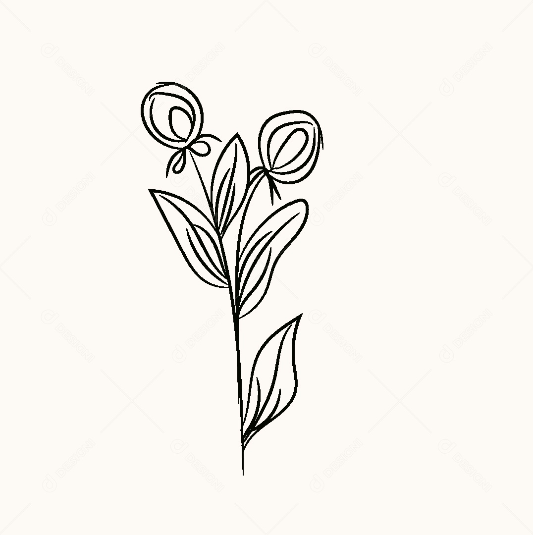 Desenho de Flor Feito a Mão Vetor EPS