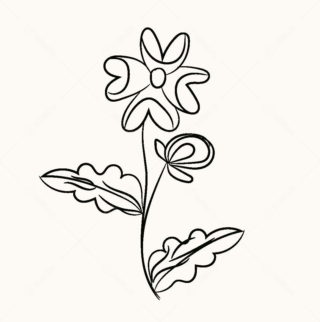 Desenho de Flor Feito a Mão Vetor EPS