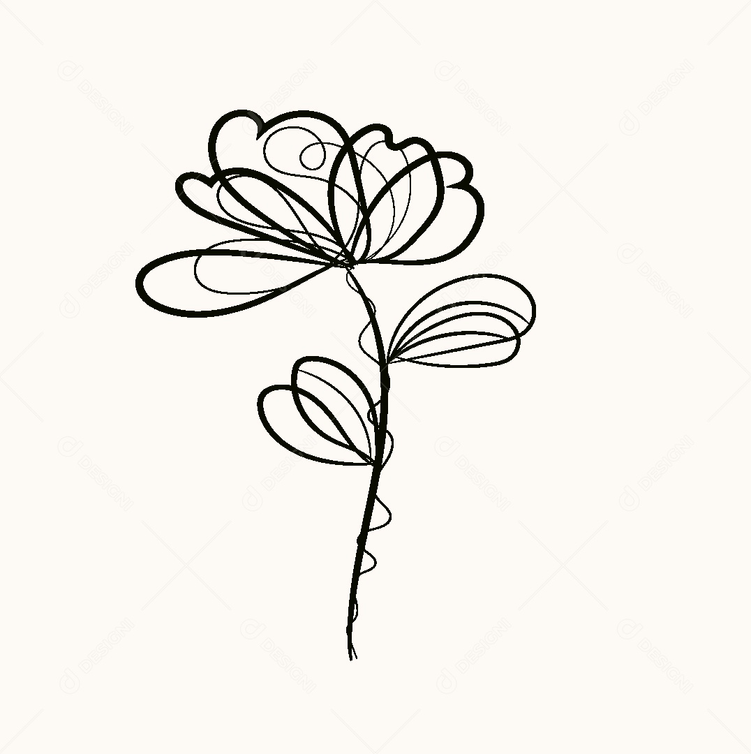 Desenho de Flor Feito a Mão Vetor EPS