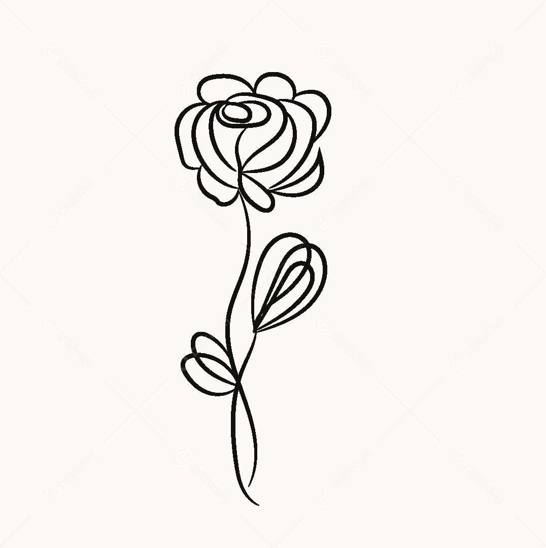 Desenho de Flor Feito a Mão Vetor EPS