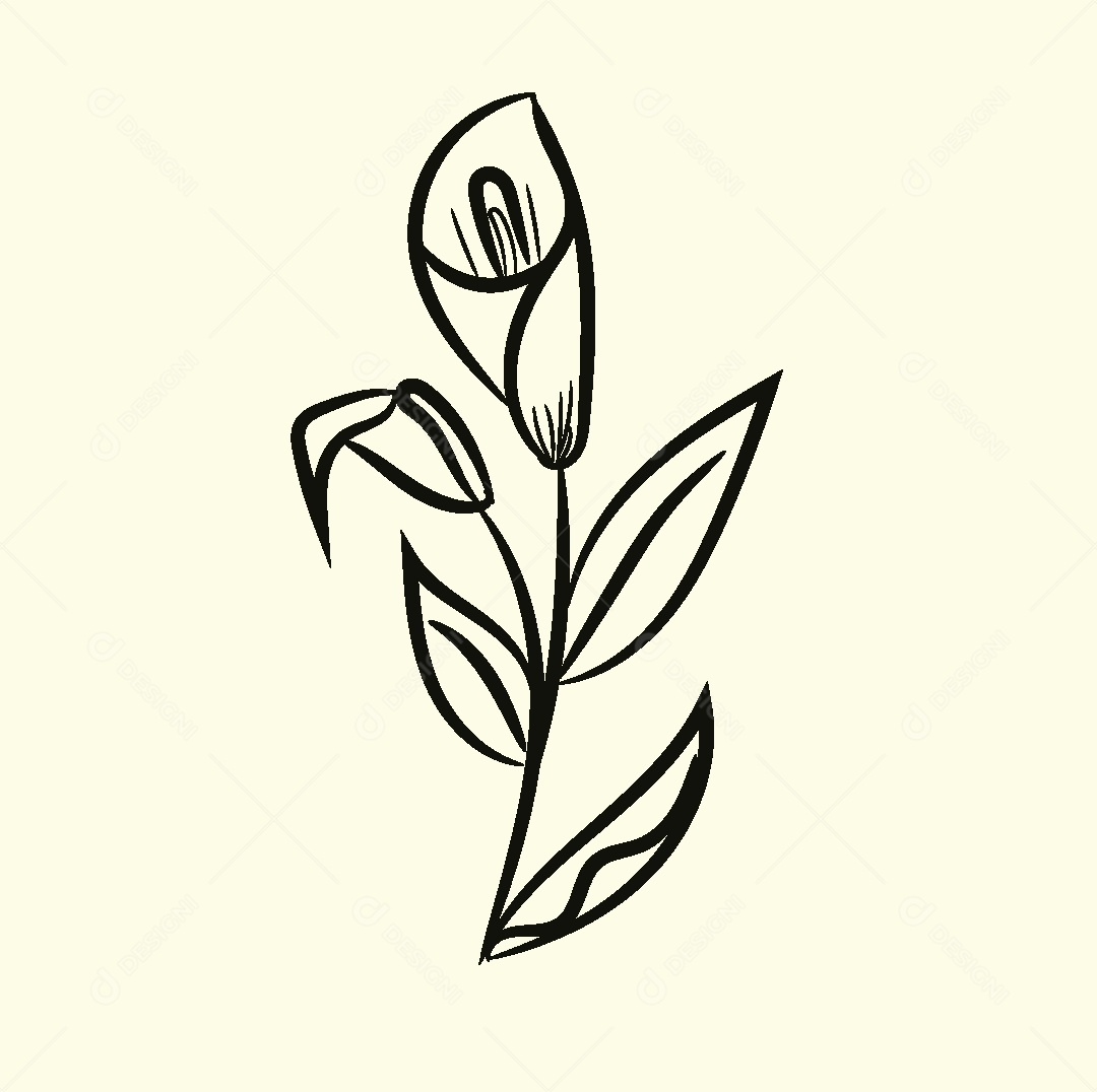 Desenho de Flor Feito a Mão Vetor EPS