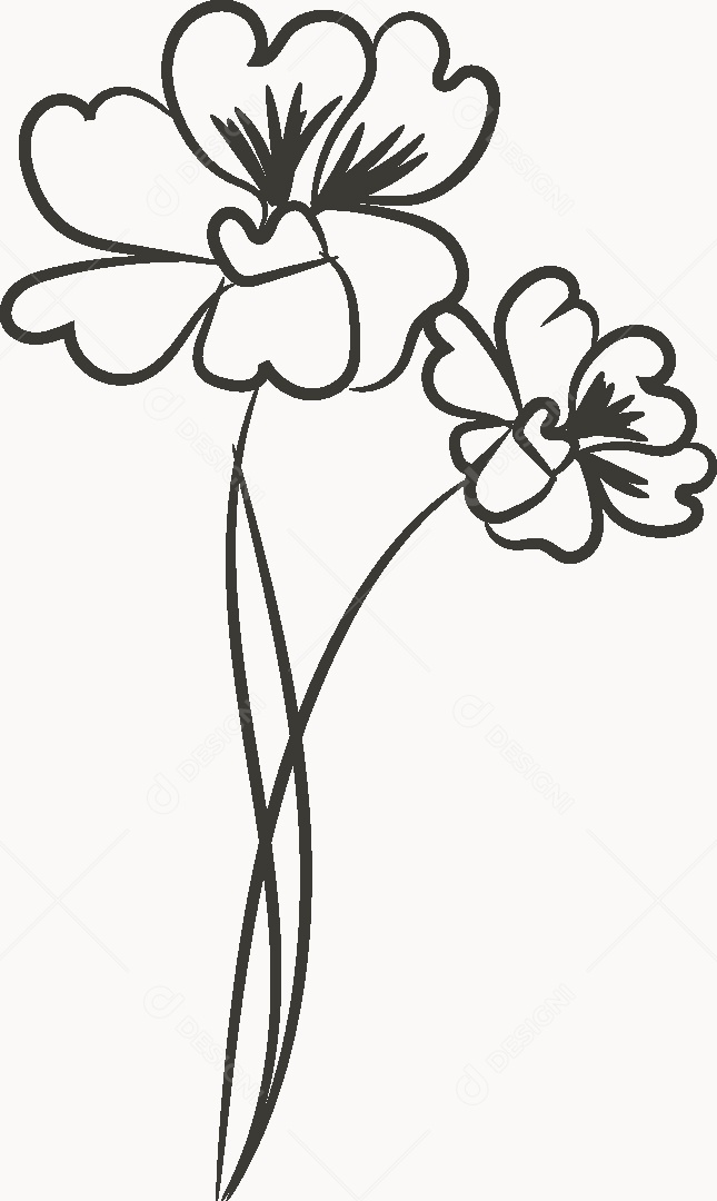 Desenho de Flores Feito a Mão Vetor EPS