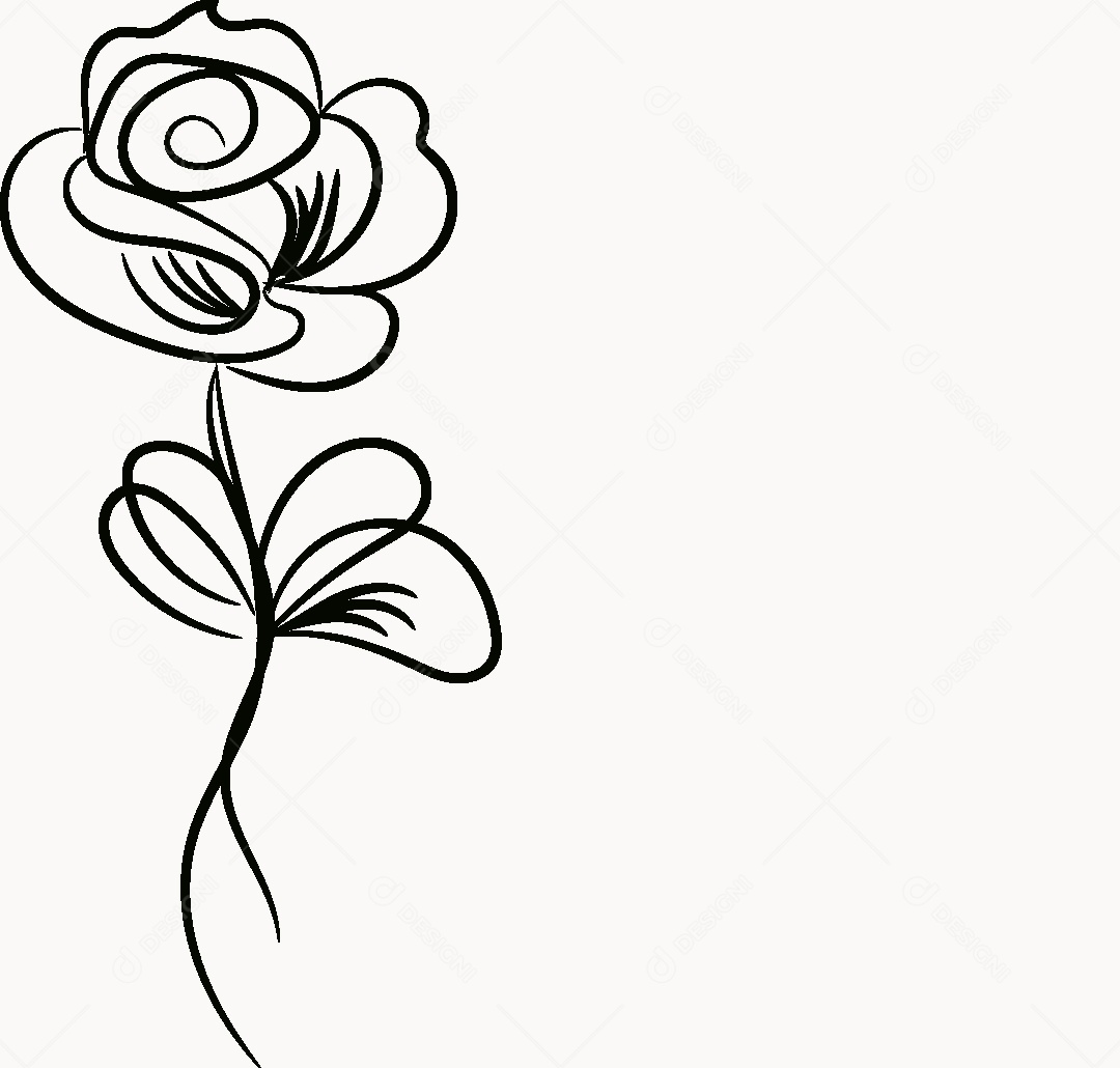 Desenho de Flor Feito a Mão Vetor EPS