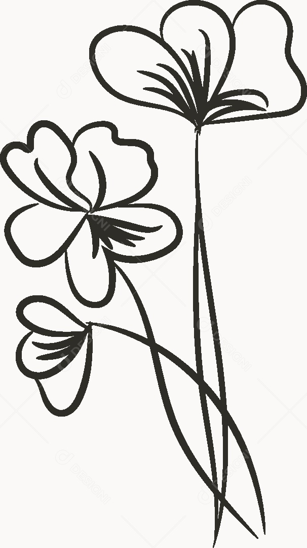 Desenho de Flores Feito a Mão Vetor EPS