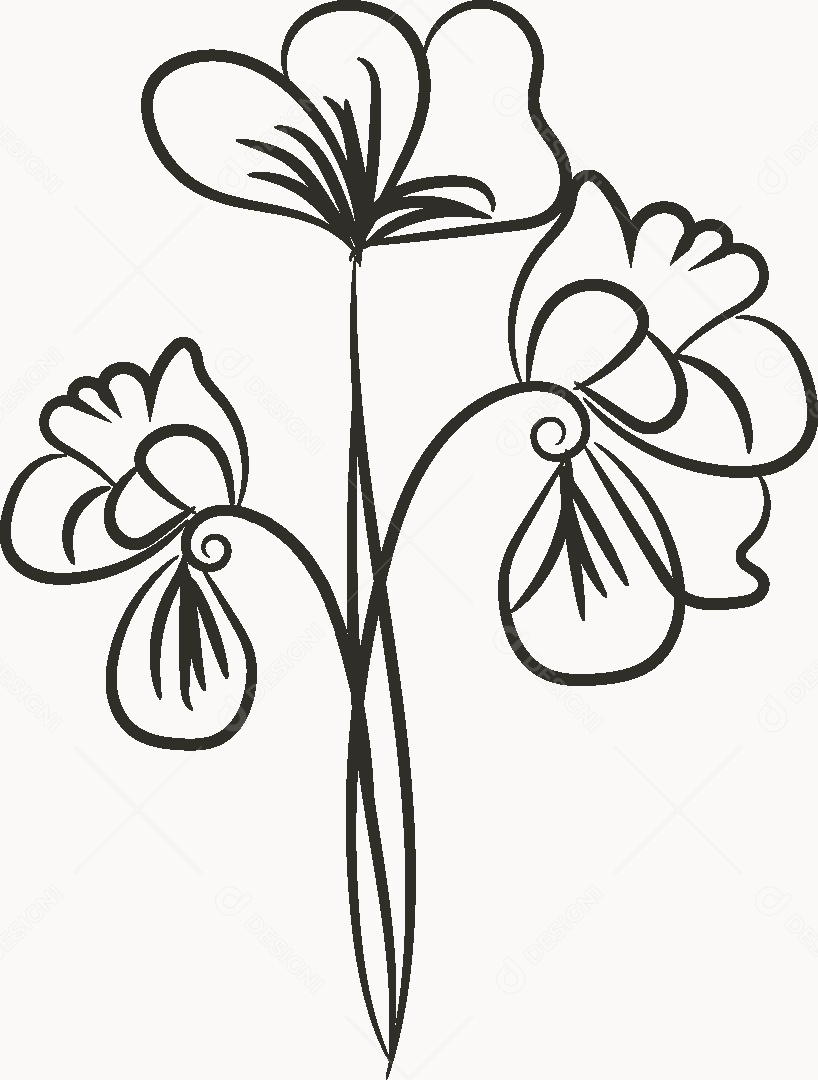 Desenho de Flores Feito a Mão Vetor EPS