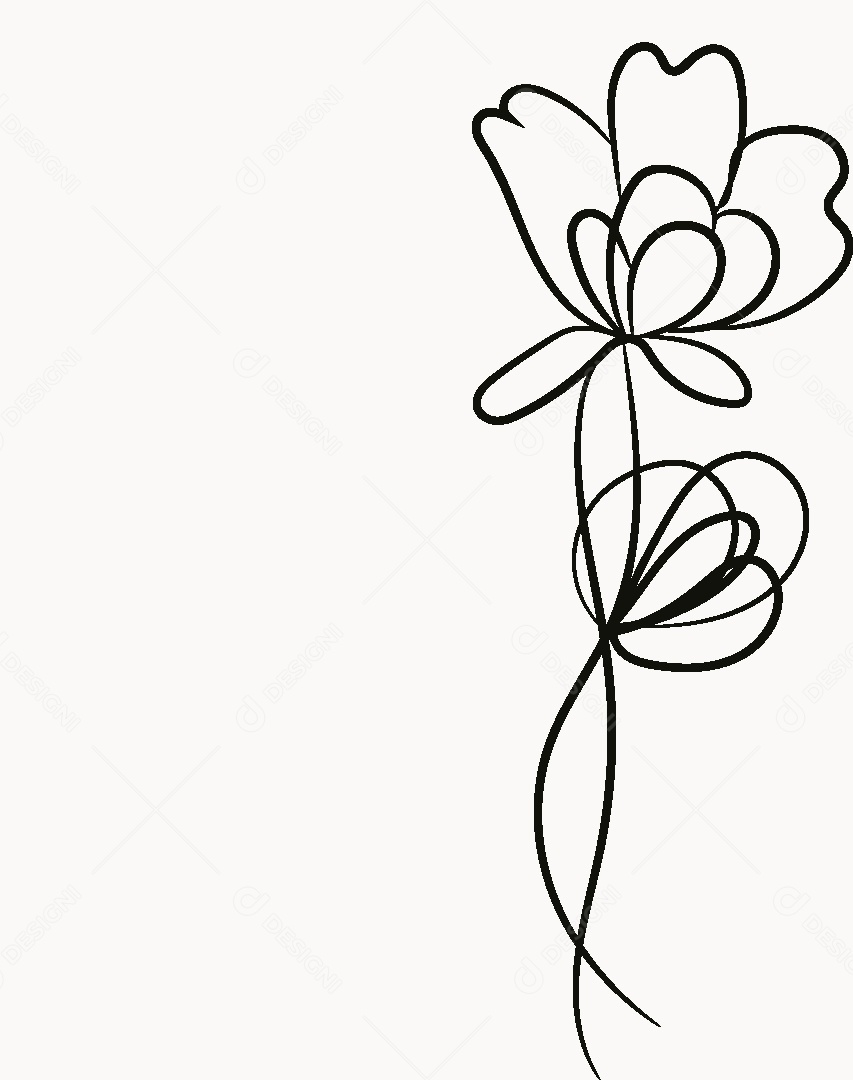 Desenho de Flores Feito a Mão Vetor EPS