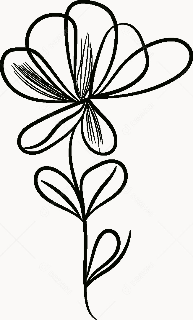 Desenho de Flores Feito a Mão Vetor EPS