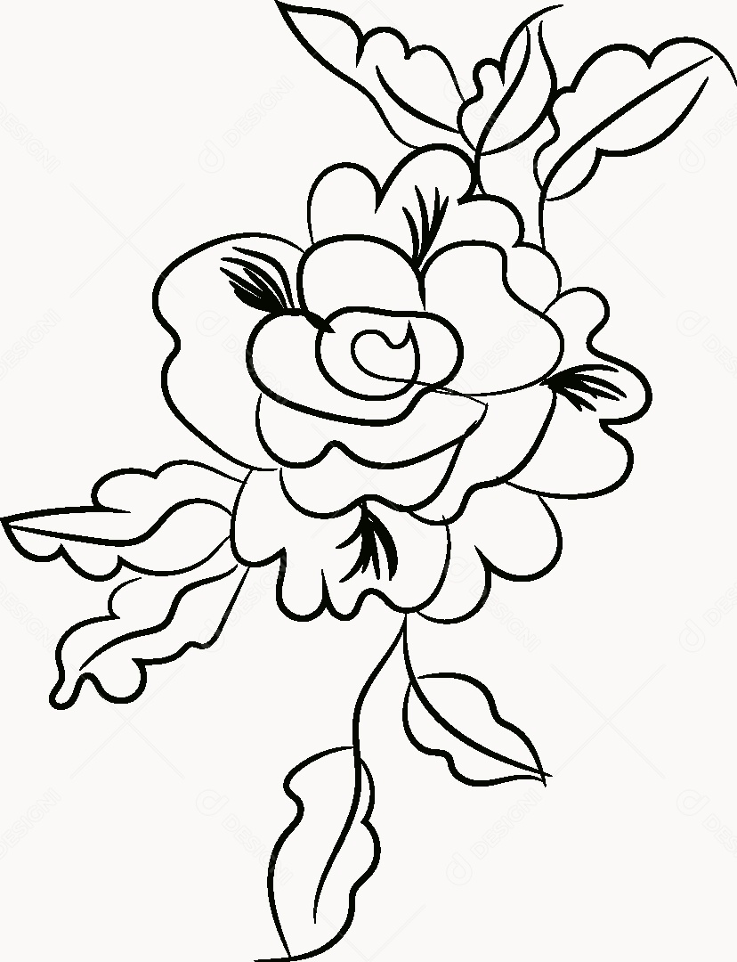 Desenho de Flores Feito a Mão Vetor EPS