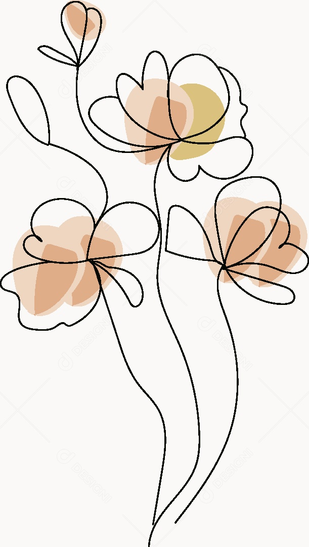 Desenho de Flores Feito a Mão Vetor EPS