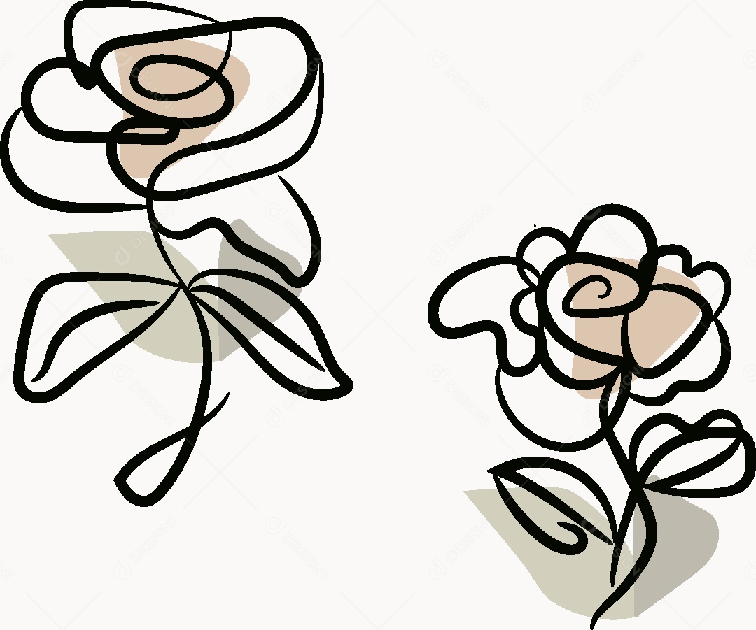 Desenho de Flores Feito a Mão Vetor EPS