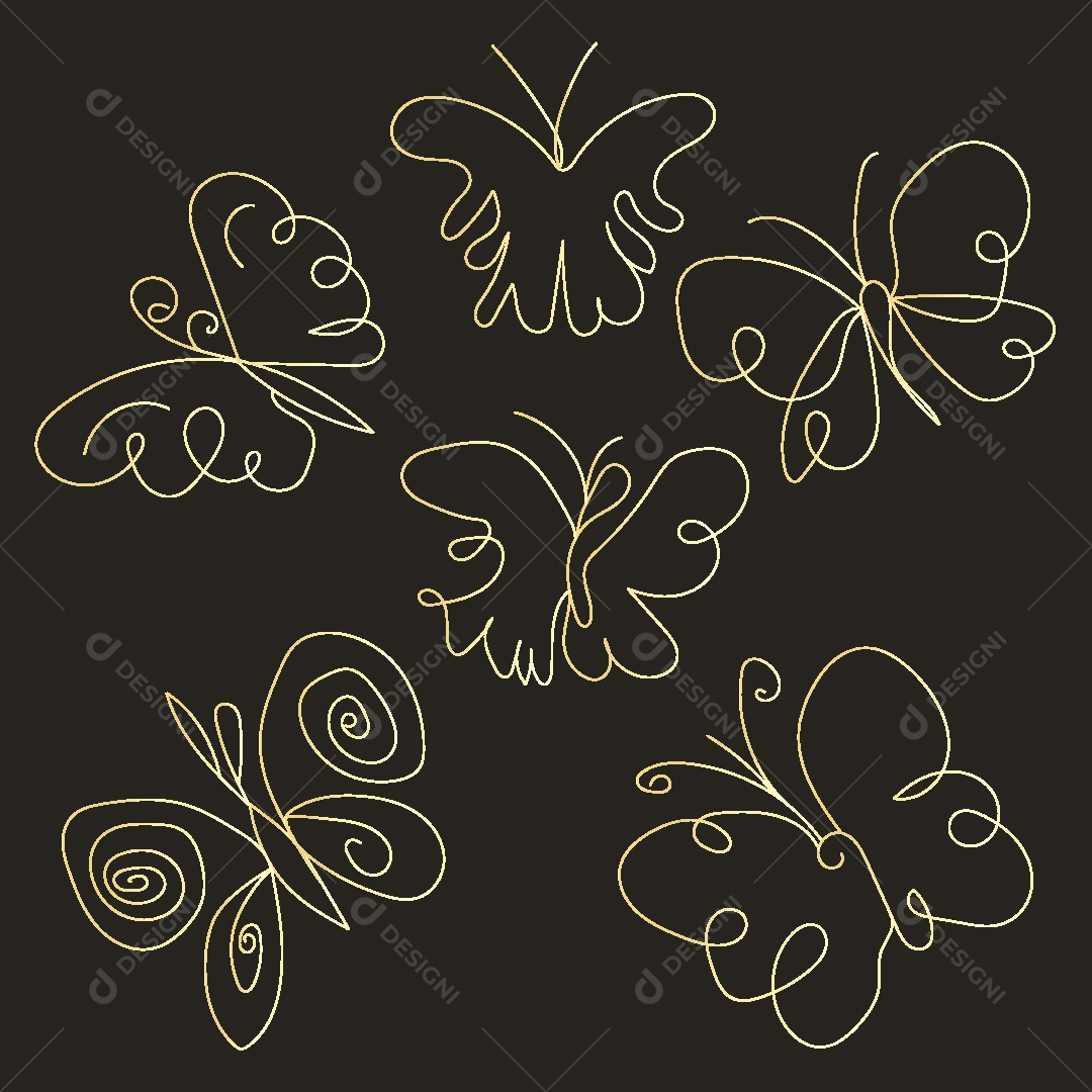 Desenho de Borboleta Feito a Mão Vetor EPS