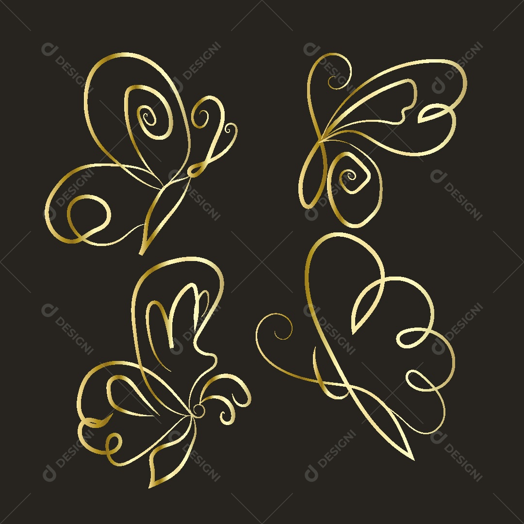 Desenho de Borboleta Feito a Mão Vetor EPS