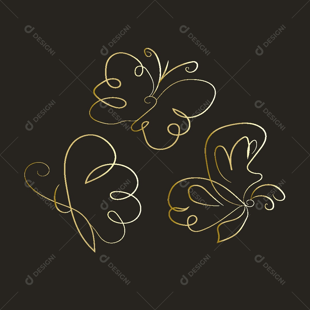 Desenho de Borboleta Feito a Mão Vetor EPS