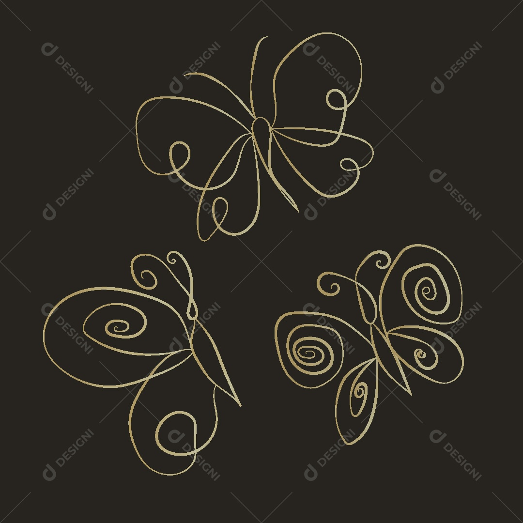 Desenho de Borboleta Feito a Mão Vetor EPS