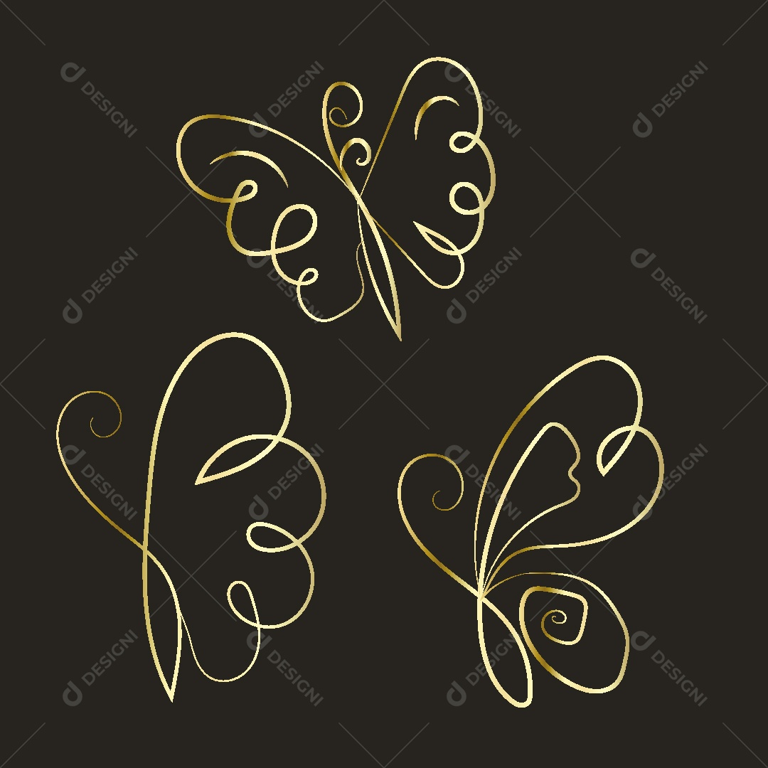 Desenho de Borboleta Feito a Mão Vetor EPS