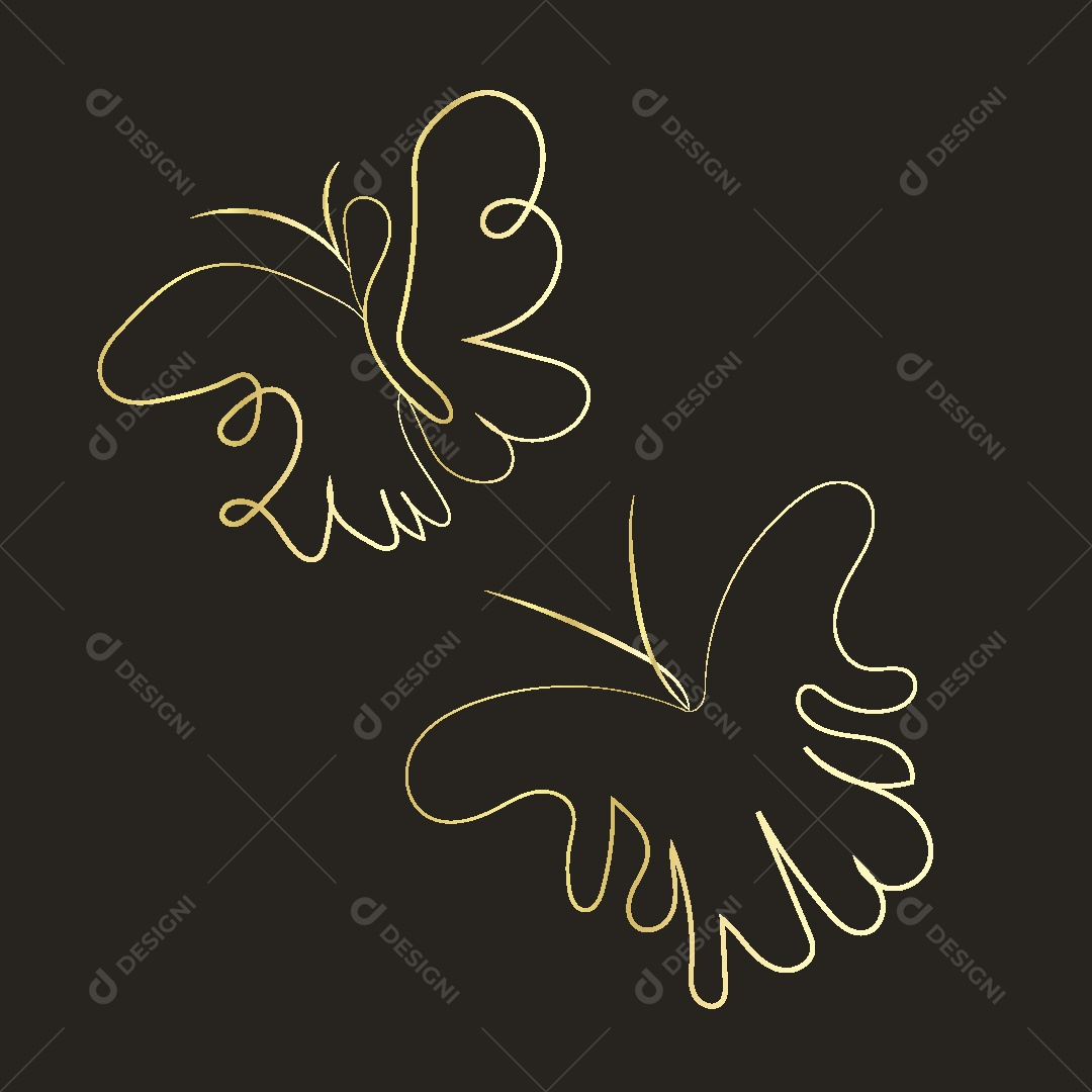 Desenho de Borboleta Feito a Mão Vetor EPS