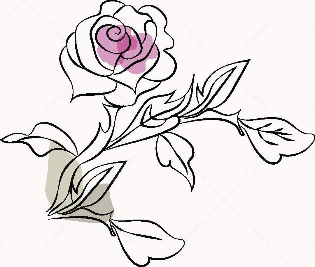 Desenho de Flores Feito a Mão Vetor EPS