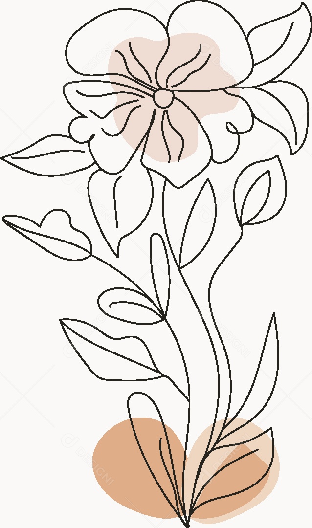 Desenho de Flores Feito a Mão Vetor EPS