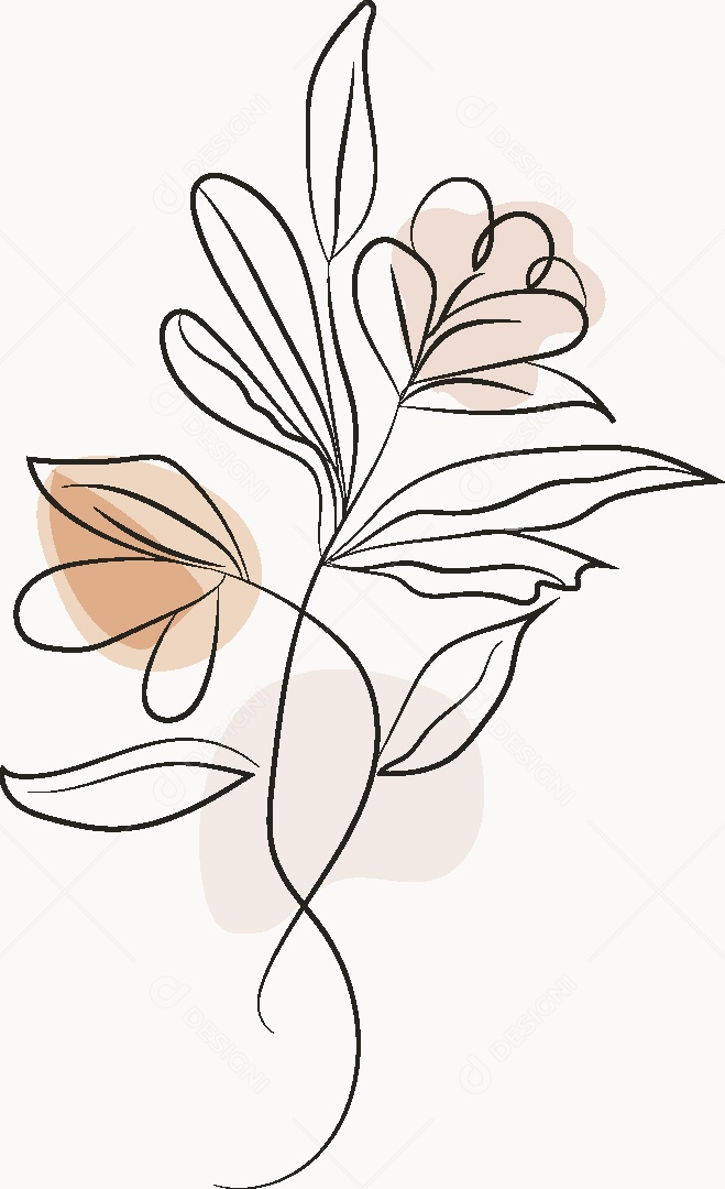 Desenho de Flores Feito a Mão Vetor EPS