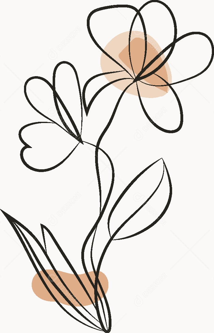 Desenho de Flores Feito a Mão Vetor EPS