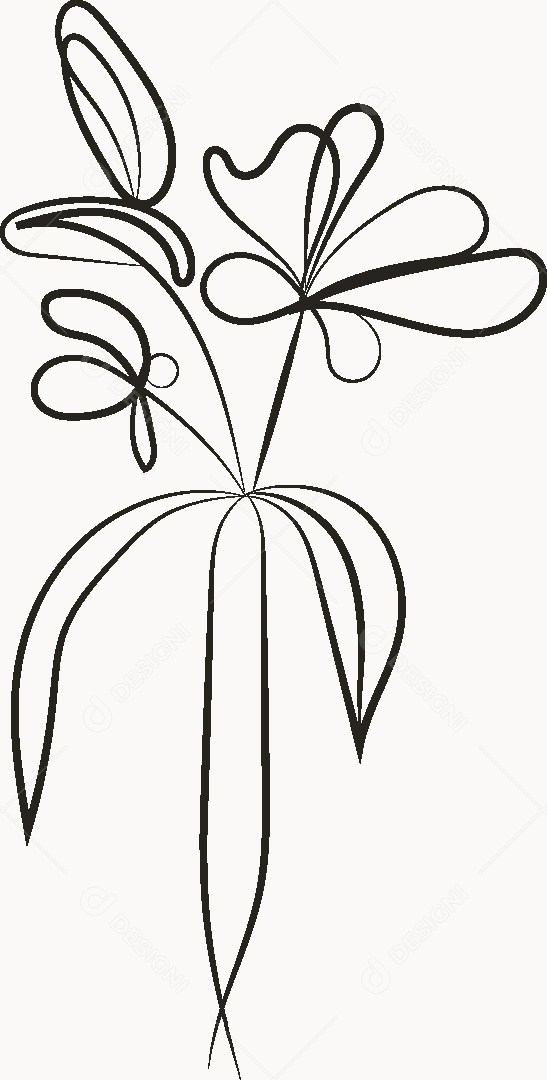 Desenho de Flores Feito a Mão Vetor EPS