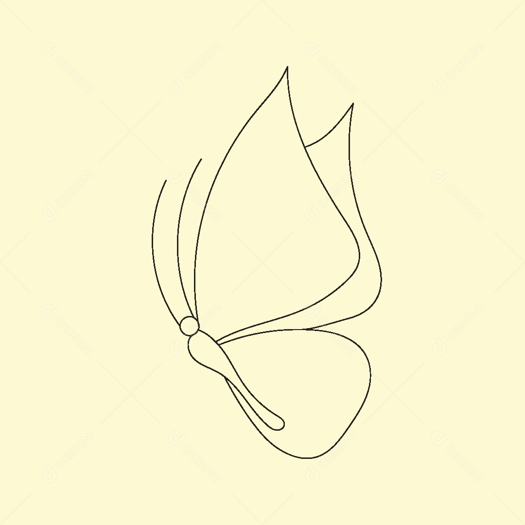 Desenho de Borboleta Feito a Mão Vetor EPS