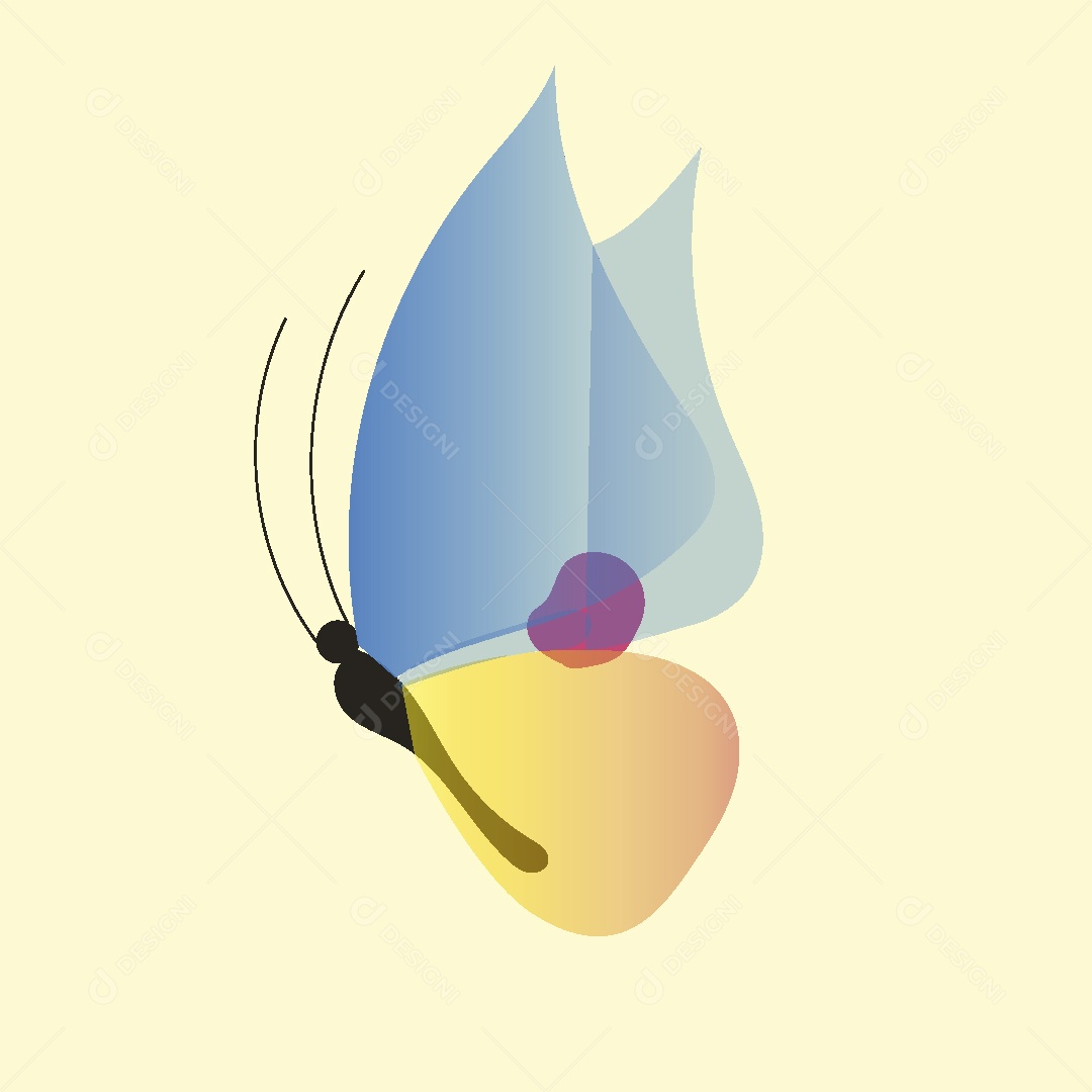 Desenho de Borboleta Feito a Mão Vetor EPS