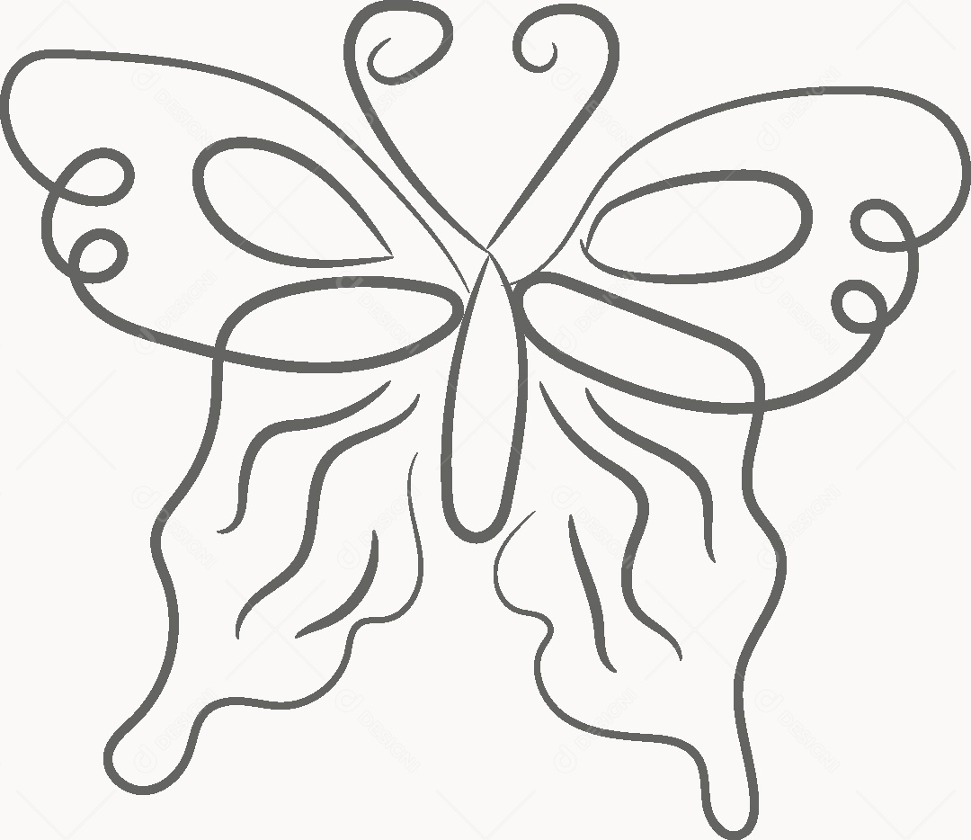 Desenho de Borboleta Feito a Mão Vetor EPS