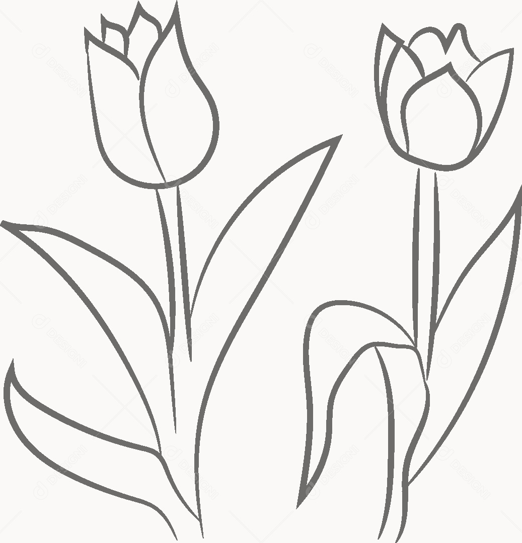 Desenho de Flores Feito a Mão Vetor EPS